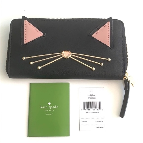 kate spade Handbags - Kate Spade Black Cat Jazz Things Up wallet NWT